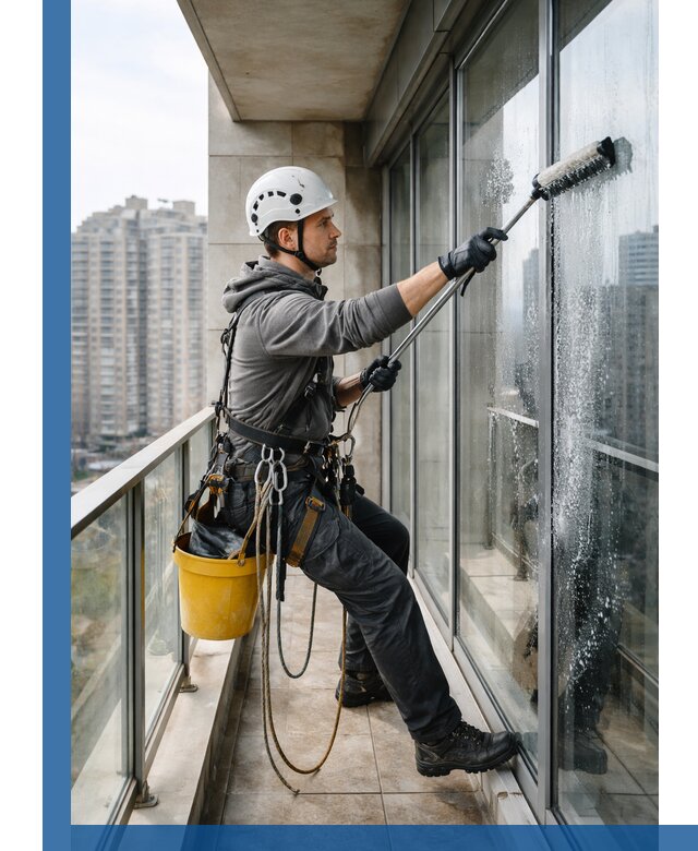 Профессиональная мойка балконного остекления в Коркине