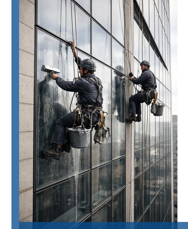 Профессиональная мойка стеклянных фасадов зданий в Коркине