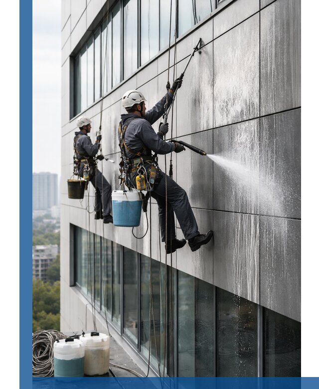 Профессиональная мойка вентилируемых фасадов в Коркине