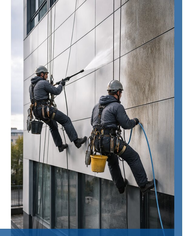 Мойка фасада из композита в Коркине по цене от 311 р. | ВЫСОТНИК-Крк