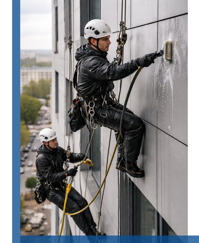 Профессиональная мойка фасада из композита в Коркине