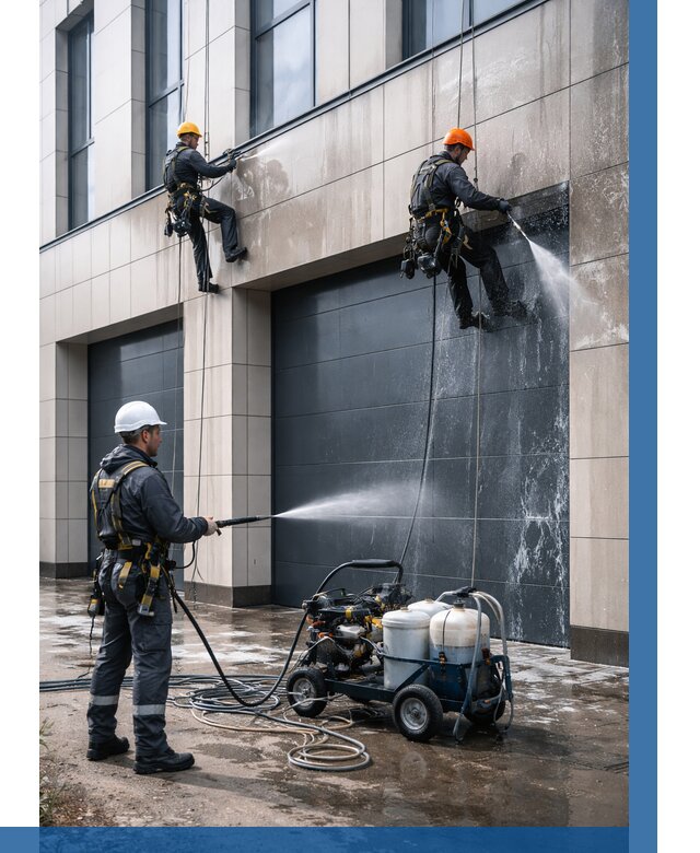 Послестроительная мойка фасада в Коркине от 311 р. | ВЫСОТНИК-Крк