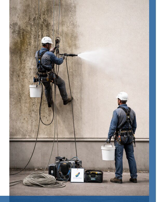 Очистка фасада от плесени в Коркине от 311 р. | ВЫСОТНИК-Крк