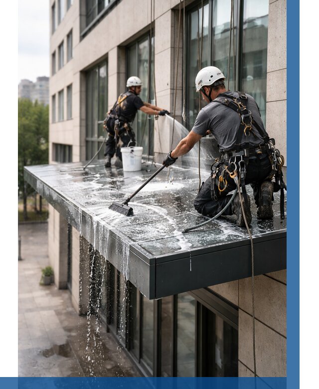 Мойка козырьков и навесов в Коркине от 3633 р. | ВЫСОТНИК-Крк