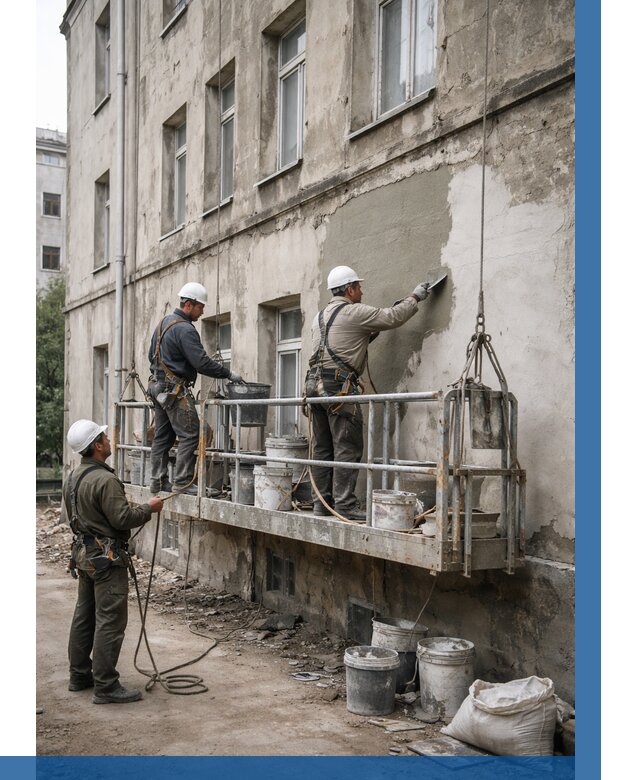 Капитальный ремонт фасада в Коркине от 4360 р. | ВЫСОТНИК-Крк