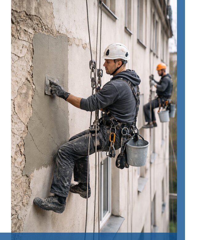 Восстановление штукатурки фасада в Коркине от 1246 р. | ВЫСОТНИК-Крк