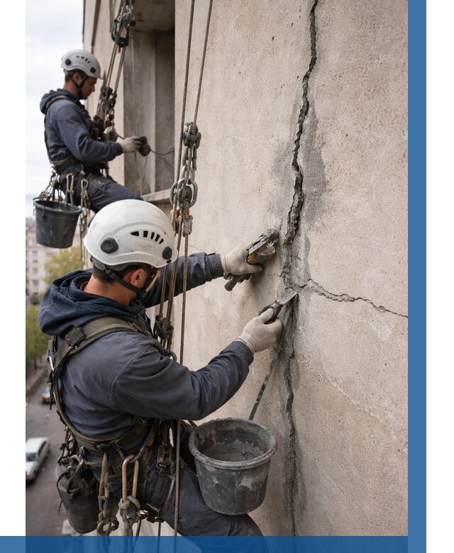 Заделка трещин на фасаде в Коркине от 934 р. | ВЫСОТНИК-Крк