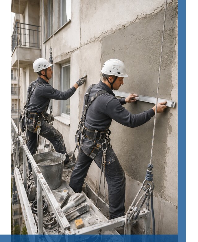 Штукатурка фасада на высоте в Коркине от 934 р. | ВЫСОТНИК-Крк