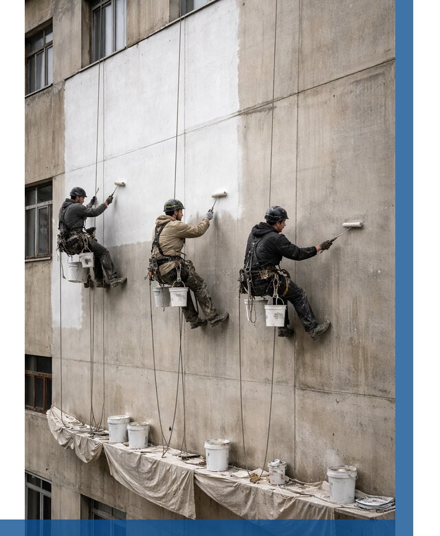 Покраска бетонного фасада в Коркине от 363 р за м2 | ВЫСОТНИК-Крк