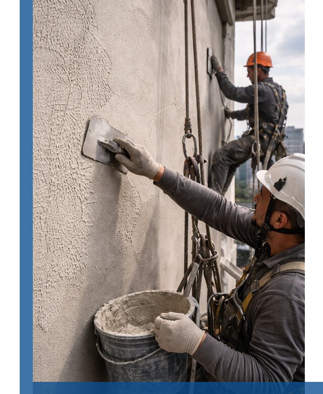 Декоративная штукатурка фасада с утеплением и защитой в Коркине