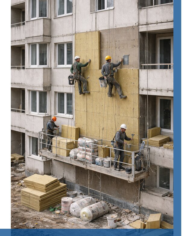 Утепление фасада минватой в Коркине от 1557 р. | ВЫСОТНИК-Крк