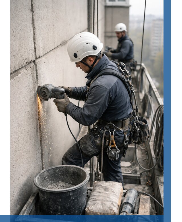 Штробление межпанельных швов в Коркине от 1246 р. | ВЫСОТНИК-Крк