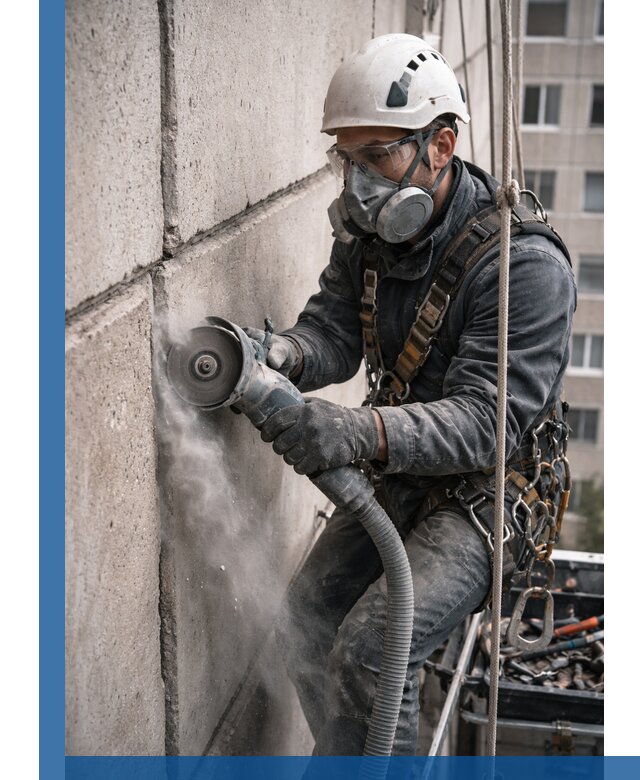 Штробление межпанельных швов в Коркине качественно и быстро