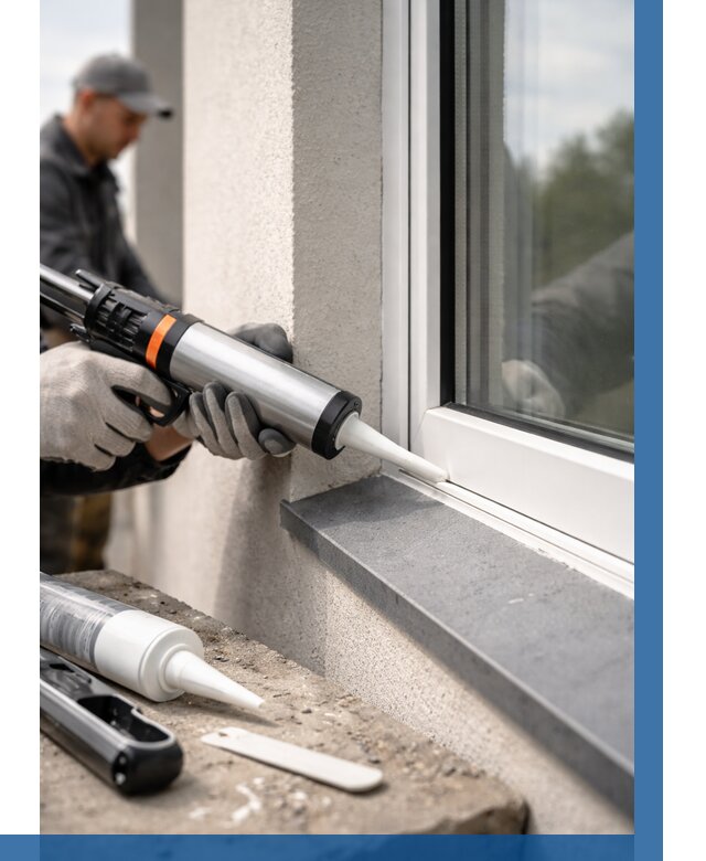 Герметизация монтажных швов окон в Коркине от 675 р. | ВЫСОТНИК-Крк