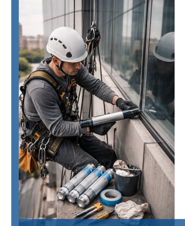 Герметизация стыков витража в Коркине для герметичных фасадов