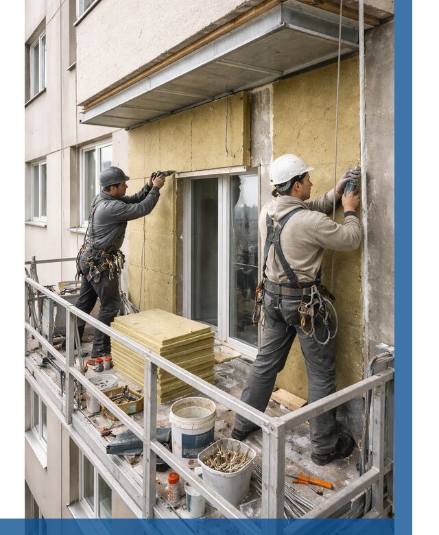 Утепление балкона снаружи в Коркине от 1661 р. под ключ ВЫСОТНИК-Крк