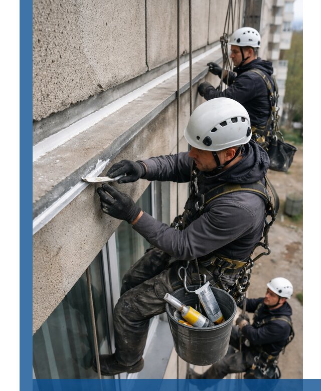 Герметизация примыкания балкона в Коркине под ключ с гарантией