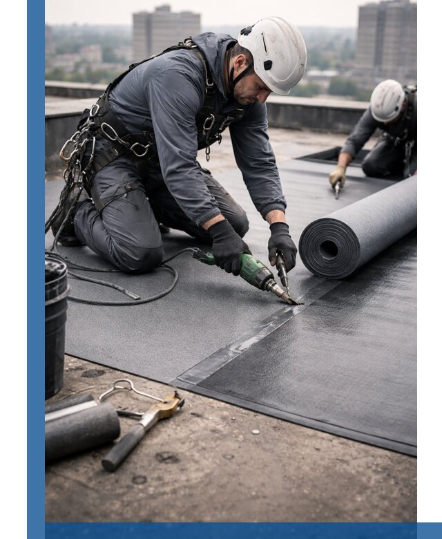 Ремонт мягкой кровли в Коркине с выездом промальпинистов