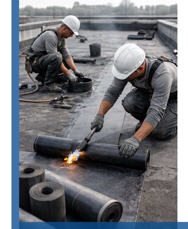 Ремонт рулонной кровли в Коркине герметизация и восстановление