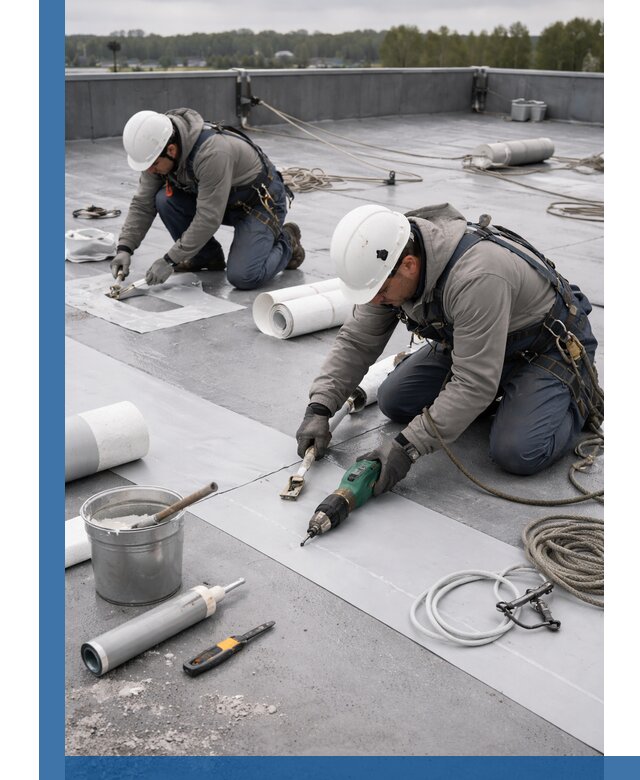 Ремонт мембранной кровли в Коркине качественно и с гарантией