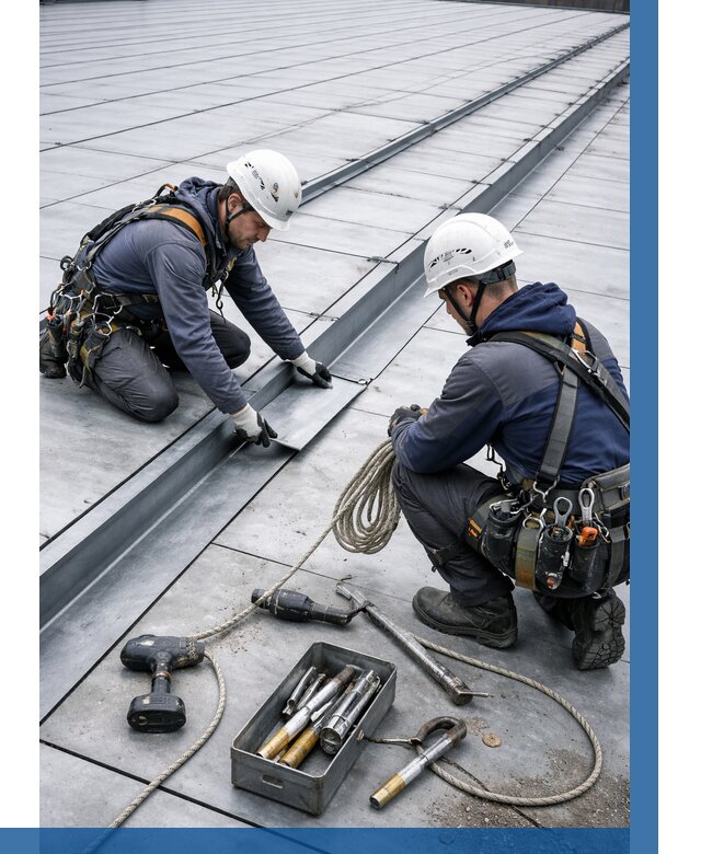 Ремонт фальцевой кровли в Коркине от 727 р. | ВЫСОТНИК-Крк