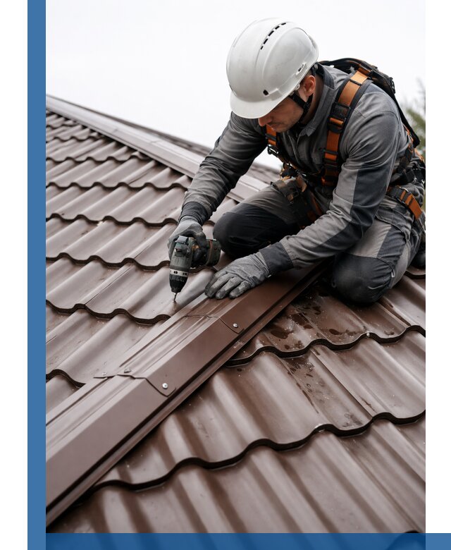 Ремонт металлочерепицы на крыше в Коркине профессионально