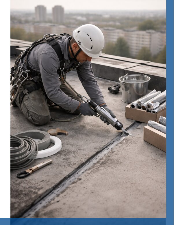 Герметизация швов кровли в Коркине от 467 р./м2 | ВЫСОТНИК-Крк