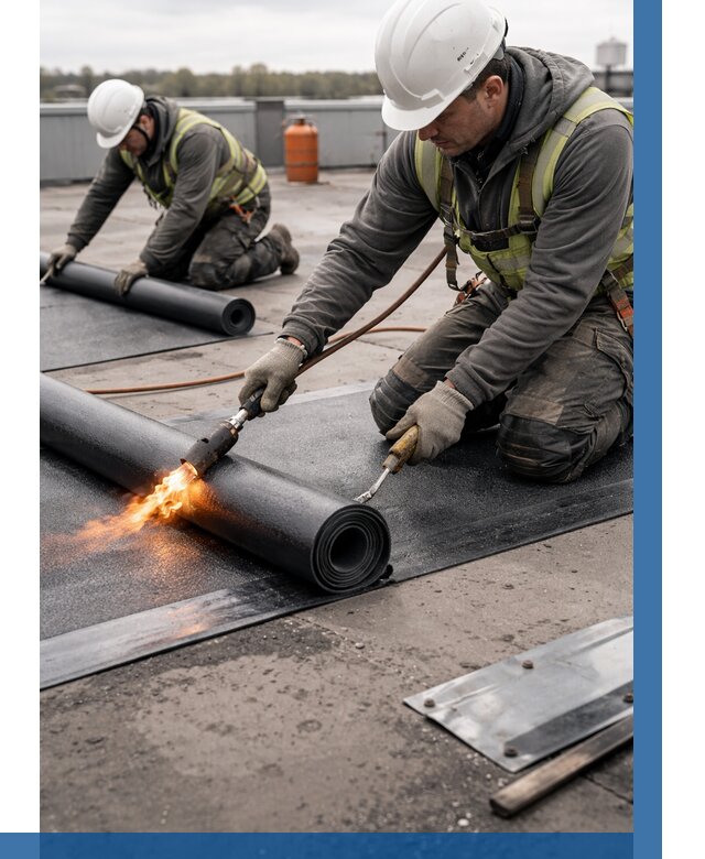 Монтаж наплавляемой кровли в Коркине от 882 р. — ВЫСОТНИК-Крк