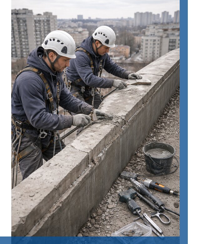 Ремонт парапета на кровле в Коркине от 1557 р. | ВЫСОТНИК-Крк