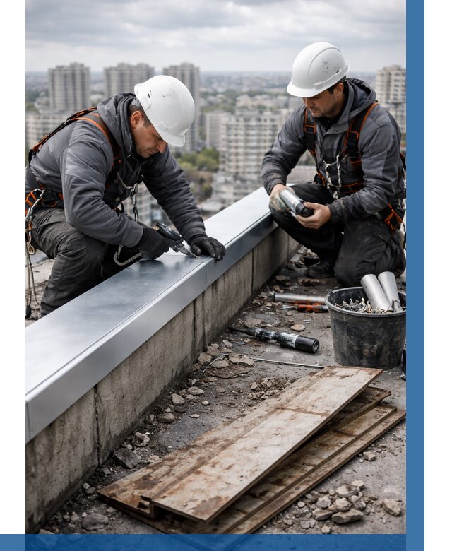 Замена парапетных крышек под ключ в Коркине от 1246 р. | ВЫСОТНИК-Крк