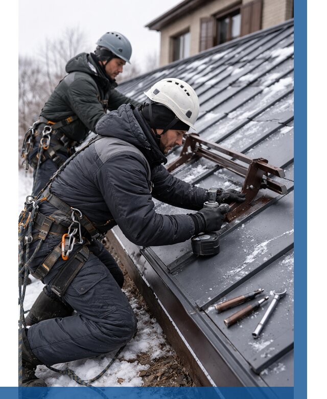 Монтаж снегозадержателей в Коркине от 467 р. | ВЫСОТНИК-Крк