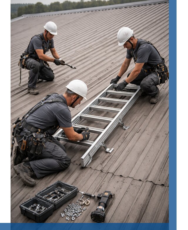 Монтаж кровельной лестницы в Коркине от 4671 р. | ВЫСОТНИК-Крк