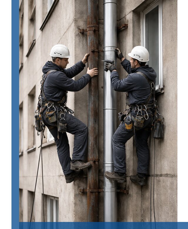 Замена водосточных труб в Коркине: монтаж и демонтаж под ключ