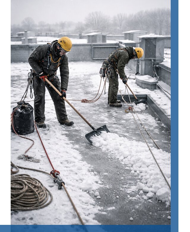 Очистка крыши от снега в Коркине от 7786 р. | ВЫСОТНИК-Крк