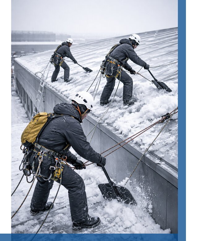 Очистка навесов от снега в Коркине от 4671 р. | ВЫСОТНИК-Крк