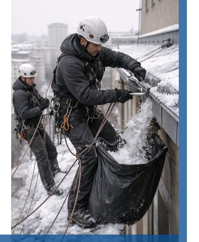 Аварийная очистка крыши в Коркине под ключ от 311 р. | ВЫСОТНИК-Крк