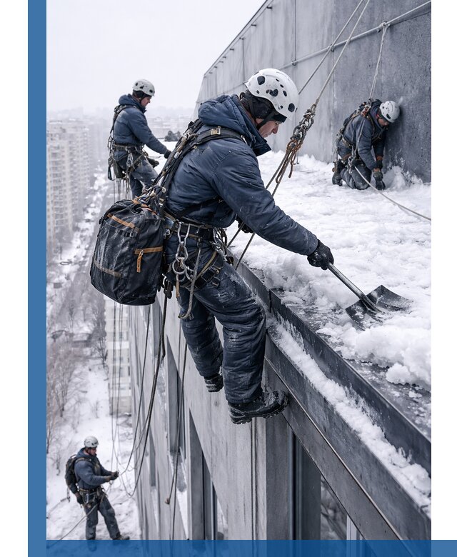 Абонентское обслуживание кровли зимой в Коркине регулярный уход