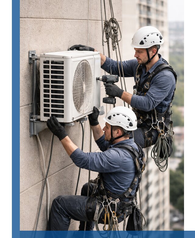 Монтаж внешнего блока кондиционера в Коркине установка и крепление