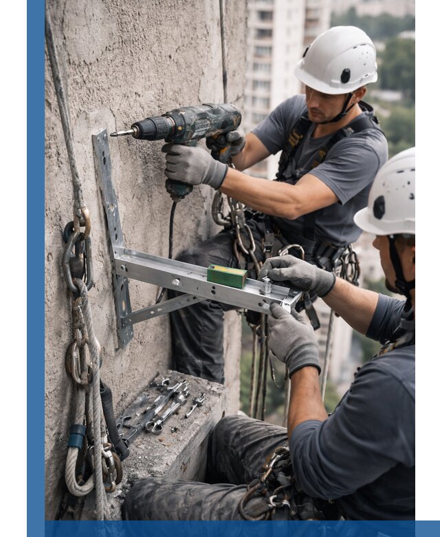 Установка кронштейнов кондиционера и крепежа в Коркине