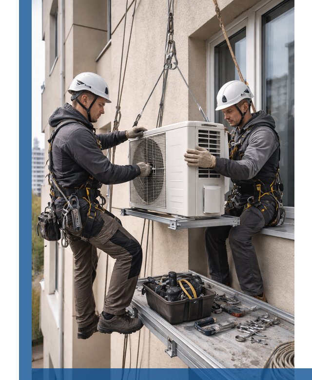 Перенос внешнего блока кондиционера в Коркине с монтажом и крепежом