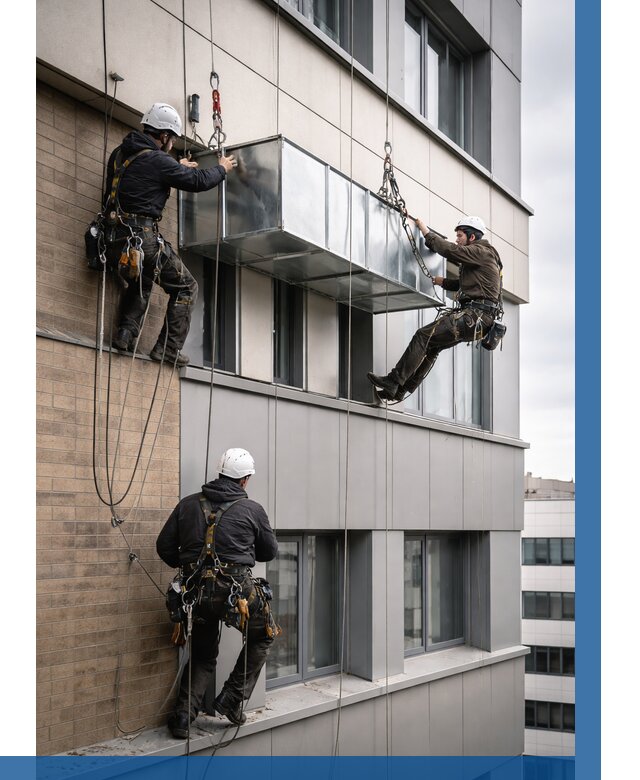 Монтаж воздуховодов на фасаде в Коркине от 1557 р. | ВЫСОТНИК-Крк