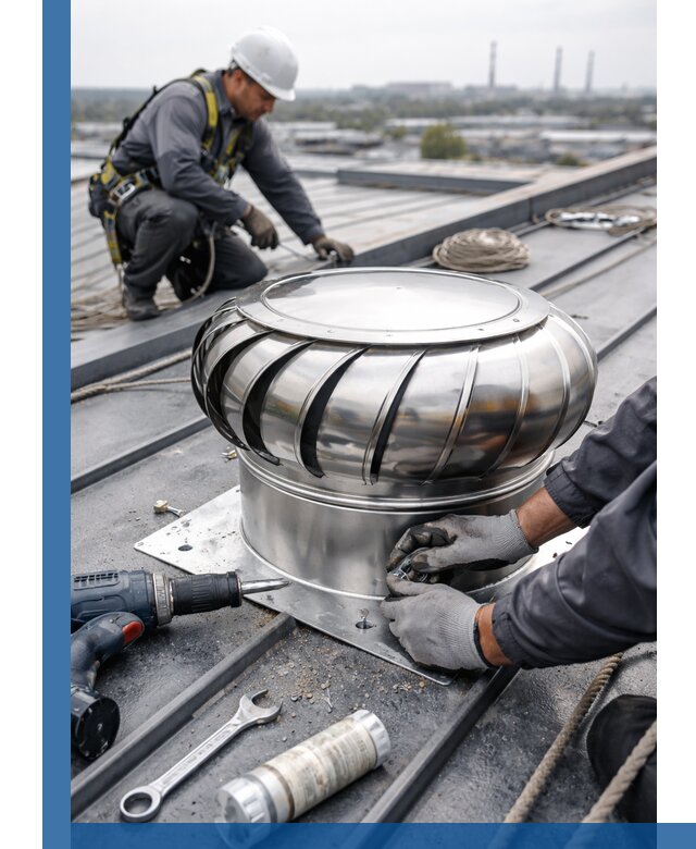 Установка дефлекторов на кровле в Коркине профессионально