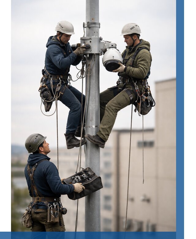 Установка видеокамер на мачте в Коркине от 8824 р. | ВЫСОТНИК-Крк