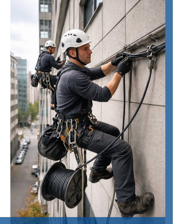 Прокладка кабеля по фасаду в Коркине от 363 р. | ВЫСОТНИК-Крк