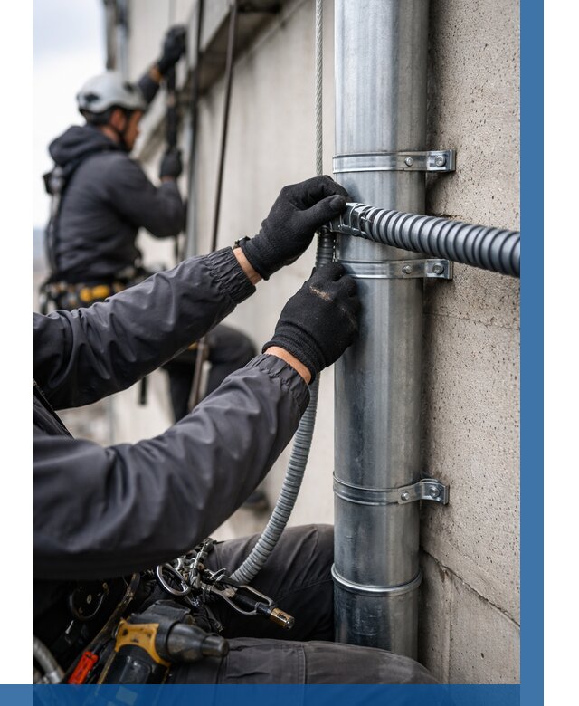 Монтаж гофры для кабеля в Коркине от 311 р. | ВЫСОТНИК-Крк