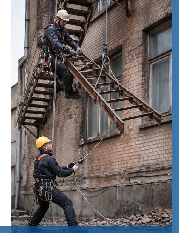 Демонтаж пожарной лестницы в Коркине от 12457 р. | ВЫСОТНИК-Крк