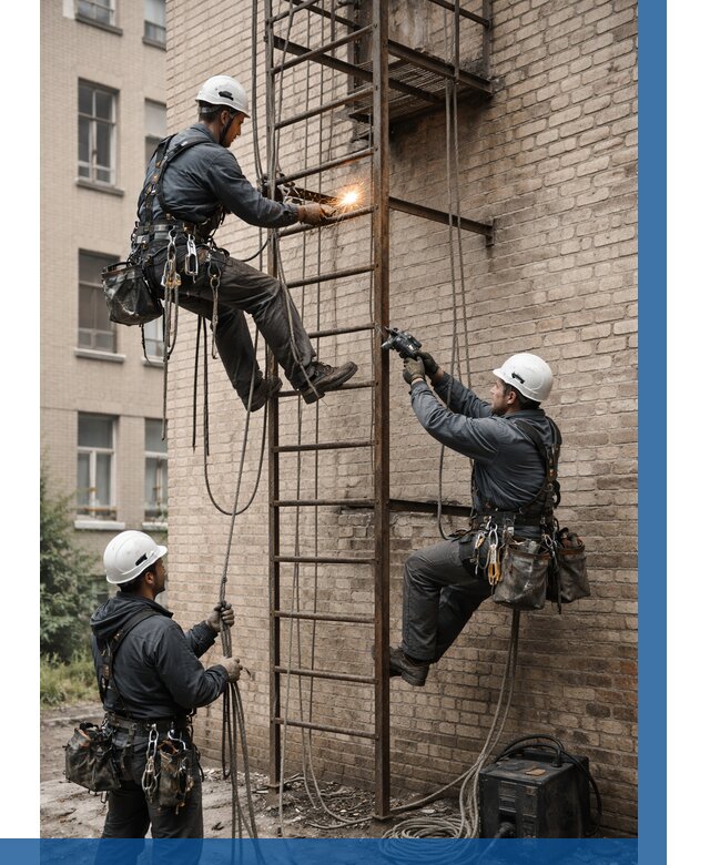 Ремонт пожарной лестницы в Коркине от 7786 р. | ВЫСОТНИК-Крк