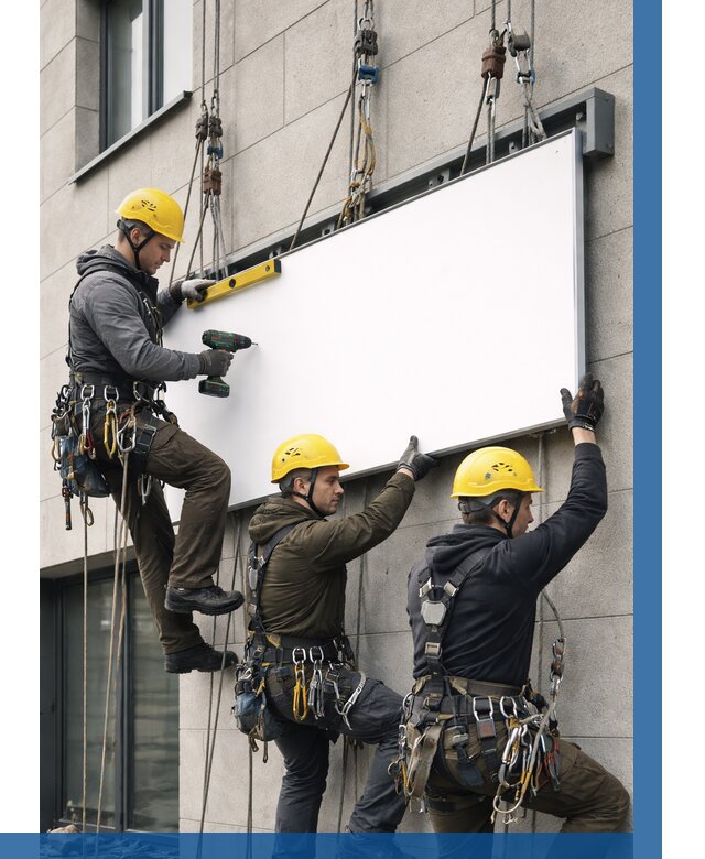 Монтаж рекламной вывески в Коркине от 8305 р. | ВЫСОТНИК-Крк