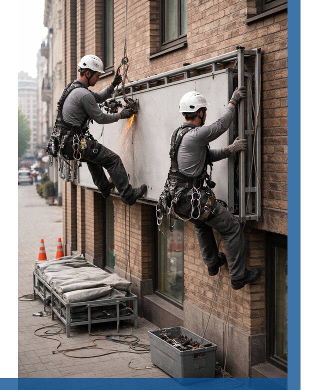 Демонтаж рекламной вывески в Коркине от 6748 р. | ВЫСОТНИК-Крк