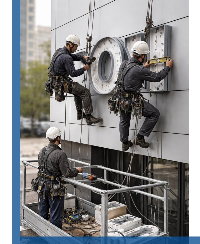 Профессиональный монтаж световых букв в Коркине под ключ